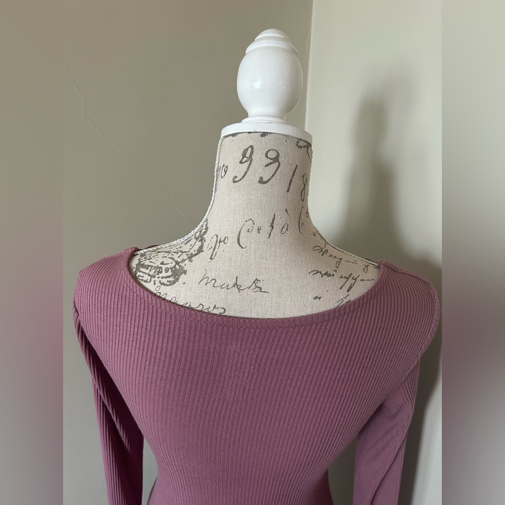 George Mauve Ribbed Bodysuit - Picture 6 of 8